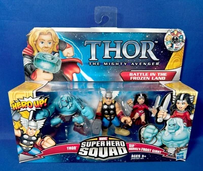 New THOR Super Hero Squad BATTLE IN THE FROZEN LAND 3-Figure Set FROST GIANT Sif Foto 1 de 4