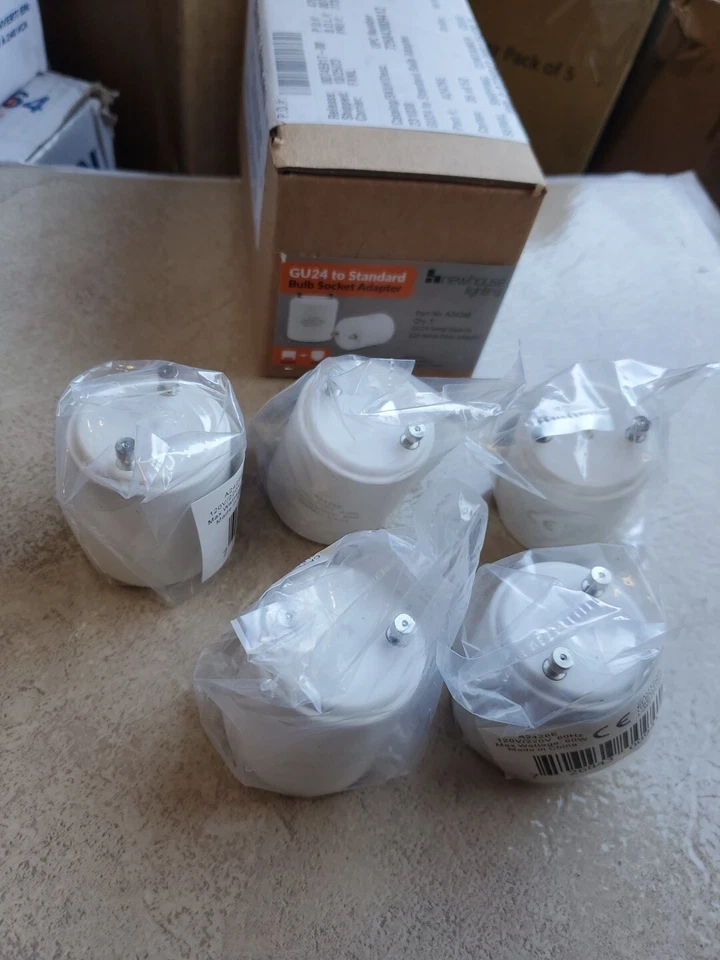 5 PACK Newhouse GU24 To Standard E26/E27 Base Light Bulb Socket Adapter A2426E - Image 1 of 4