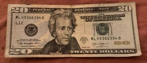 2013 $20 Twenty Dollar Bill Repeater Radar Note Fancy Serial Number - Picture 1 of 2