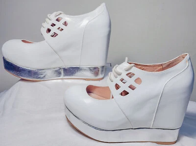 Zapatos de tacón Jeffrey Campbell de cuero con plataforma de cuña talla 8 Foto 1 de 4