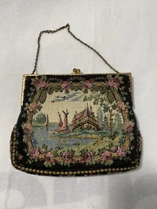 Vintage Small Tapestry Bag From France - Picture 1 of 4