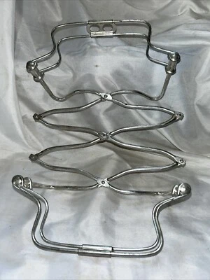 Vtg Adjustable Trivet Casserole Carrier Holder Made In Italy Chrome Plated Steal - Image 1 of 4