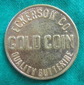 scarce Jersey City New Jersey Erickson Co gold coin Prison token Butterine - Picture 1 of 3