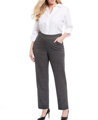 NWT Investments Plus PARK AVE fit Pull-On Straight Leg 2 Way Stretch Tweed Pants - Image 1 of 4
