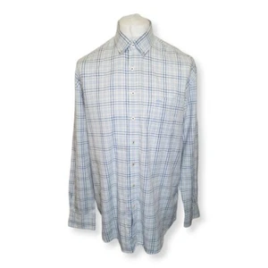 Fynch Hatton Shirt Mens Size XL White Long Sleeve Plaid Pattern Button Up Shirt - Picture 1 of 13