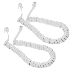 2 Pcs Telephone Cable Telescopic Coiled Cords for Landline Phones - Zdjęcie 1 z 12