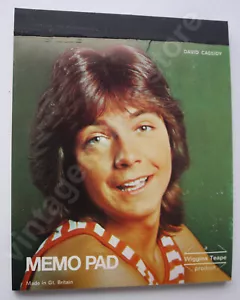 SELTENES VINTAGE 70ER JAHRE DAVID CASSIDY MEMO PAD NOTEBOOK PERÜCKEN TEAPE GT. BRITAIN NEU - Bild 1 von 5