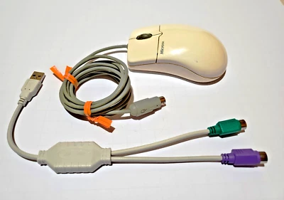 Vintage IntelliMouse Serial & PS/2 Compatible C3KZB2, 96483, 63618-577  Adaptor - Image 1 of 4