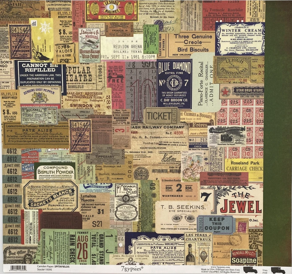 Papel para álbum de recortes de 12" x 12" de 7 gitanos - tu elección Foto 1 de 1