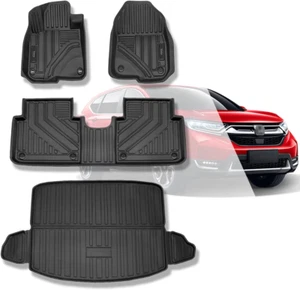 Floor Mats 2 Row & Cargo Liner Compatible for Honda CRV 2022 2021 2020 2019 2018 - Picture 1 of 8