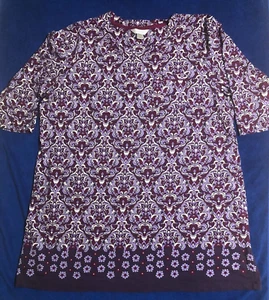 Women's CJ Banks Multi color 3/4 Sleeves Pullover Night Gown Size 3X - Picture 1 of 7