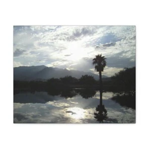 "Tranquillità" Casa di VanScyoc Galleria Fotografica Originale Wrap Montagna Acqua Palme - Foto 1 di 18