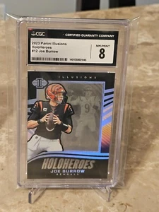 2023 Panini Illusions HoloHeroes #12 Joe Burrow SSP CGC NM/Mint+ 8 Bengals NFL - Picture 1 of 2