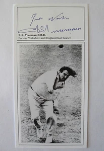 FRED TRUEMAN SIGNED IN PERSON COLLECTABLE 8 x 4" CRICKET CARD COA BUY AUTHENTIC - Picture 1 of 1
