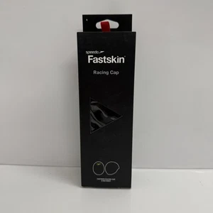 Speedo Fastskin Cappellino da Nuoto Racing Medio-Grande Nero - NUOVO - Foto 1 di 6