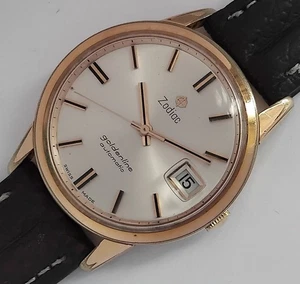 21 JEWELS SWISS MADE ZODIAC GOLDENLINE AUTOMATIC MEN'S VINTAGE AUTOMATIC WATCH. - Picture 1 of 5