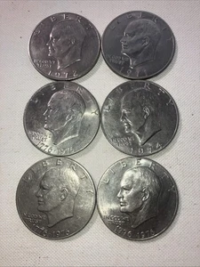 LOT OF 3 1976 $1 EISENHOWER "IKE" ONE Dollar COINS -- 1776-1976 BICENTENNIAL - Bild 1 von 5