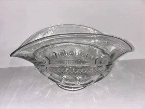RARE Indiana Kings Crown Thumbprint Clear Crystal 12" Banana Boat Bowl, Heavy - Picture 1 of 22