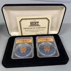 2009 P&D Lincoln Cent  2 COINS ANACS MS67 RED FIRST DAY OF ISSUE SET - Picture 1 of 5