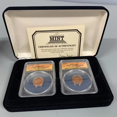 2009 P&D Lincoln Cent  2 COINS ANACS MS67 RED FIRST DAY OF ISSUE SET - Image 1 of 4