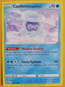 Castform Snowy Form 034/198 Swsh06: Sword & Shield - Chilling Reign Regular - Picture 1 of 1