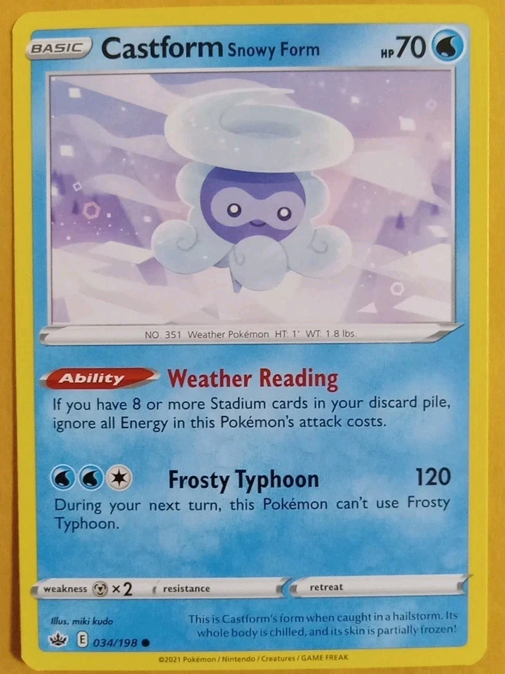 Castform Snowy Form 034/198 Swsh06: Sword & Shield - Chilling Reign Regular - Image 1 of 1