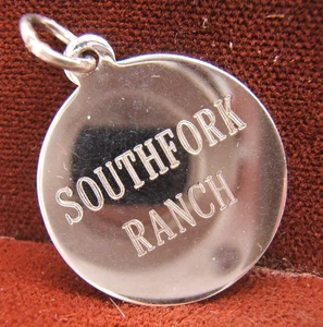 VINTAGE STERLINGSILBER SCHEIBE CHARM SOUTHFORK RANCH DATIERT 7-19-84 - Bild 1 von 2