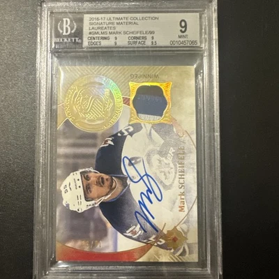 Parche automático UD Ultimate Mark Scheifele Signature Materials #/99 2016-17 #SML-MS Foto 1 de 2
