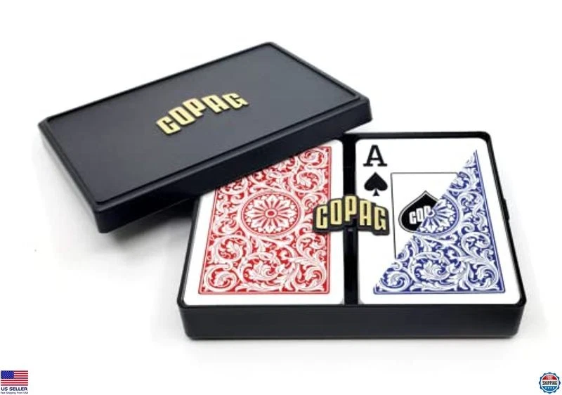 Copag 1546 Jumbo Index Bridge Playing Cards - 100% Durable Plastic - Red & Blue - Image 1 of 4