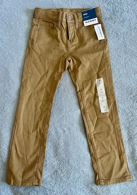 Boys Dark Tan Old Navy 360 Stretch Pants Size 5 - New With Tags - Image 1 of 4