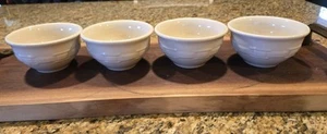 LONGABERGER POTTERY USA Woven Traditions Bowls 4" Ivory Set of 4 - Picture 1 of 7