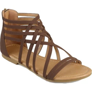 Journee Collection Womens Hanni Brown Gladiator Sandals 8.5 Medium (B,M) 0656 - Picture 1 of 3