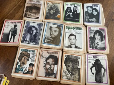 Rolling Stone Magazine Lot Vintage Mags - 60s/70s Dylan Interview Lennon - Image 1 of 4