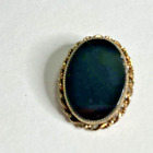 Antique 1800'S Victorian Mourning Black Onyx Brooch/ Pendant 1"X1 1/8''