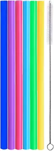 Reusable Silicone Smoothie Straws, 12” Extra Long Flexible Half Gallon Replaceme - Picture 1 of 12