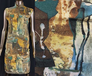 Vintage 1960s Chinese Cheongsam Surrealism Artwork Watercolor Print Qipao Dress - Picture 1 of 2