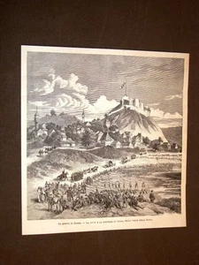 Sehr seltene Ansicht Bosnienkrieg 1878 Stadt und Festung Doboj - Bild 1 von 1