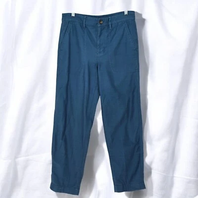 Pantalones J.Crew para mujer talla 4 azules 100 % algodón utilitarios bolsillos de carga rectos buggy Foto 1 de 4