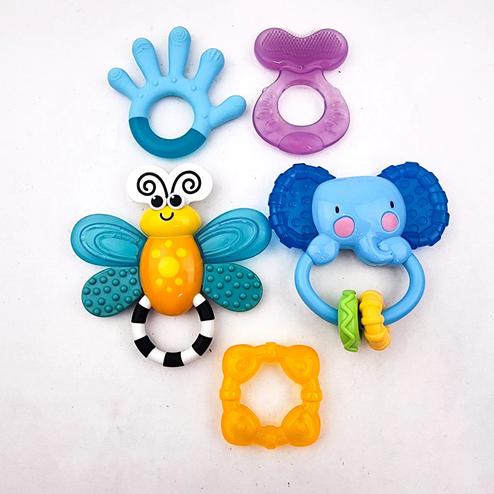 Mordedor de bebé lote de 5 juguetes marcas mixtas Fisher Price Nuby Foto 1 de 4