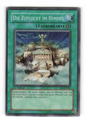 Yugioh DIE ZUFLUCHT IM HIMMEL , ast-de042 Super Rare deutsch NM 1st - Bild 1 von 2
