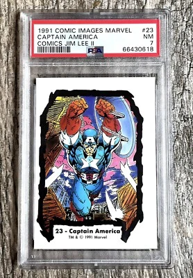 RARE POP 3 NONE HIGHER 1991 MARVEL COMIC IMAGES JIM LEE II CAPTAIN AMERICA #23 - Image 1 of 2