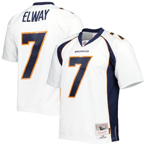 Denver Broncos John Elway #7 Mitchell & Ness Men's White 1998 NFL Legacy Jersey Cover