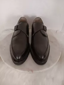 Scarpe mocassini All Saints Luke da uomo 11 US 44 EU Monk Strap Creeper in pelle nera - Foto 1 di 17