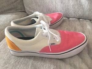 VANS Comfy Cush Old Skool Sneaker Size M 7.0 W 8.5 Pink White Orange - Picture 1 of 5