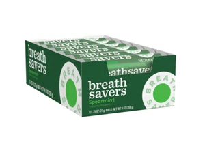 BREATH SAVERS Spearmint Sugar Free Breath Mints Rolls, 0.75 oz (24 Count) - Picture 1 of 2