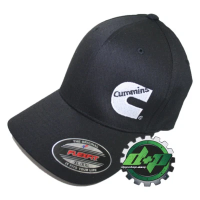XL/XXL Cummins BLACK trucker hat ball cap flex fit cumming flexfit stretch - Image 1 of 2