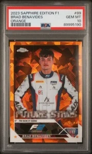2023 Topps Cromo Zafiro Fórmula 1 Brad Benavides Naranja/25 #89 PSA 10 Pop 1 - Imagen 1 de 2