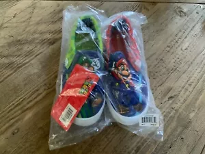 Scarpe da ginnastica Super Mario Brothers slip on bambino taglia 13 Mario Luigi Nintendo nuove con etichette - Foto 1 di 10