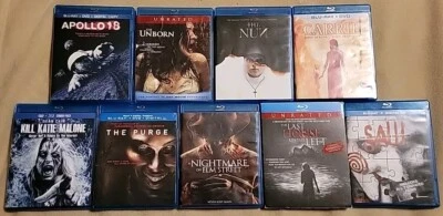 HORROR Movie Blu-ray LOT Of 9: SAW Unborn Nun Carrie Last House Left Elm Street - Image 1 of 4