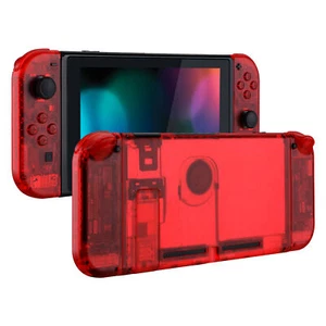 Custom Clear Red Console Back Plate Controller Housing Shell for Nintendo Switch - Picture 1 of 12